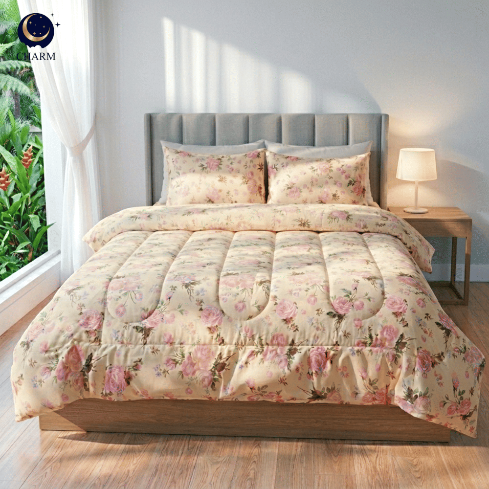 ชุดผ้าปูที่นอน 6 ฟุต 5 ชิ้น CHARM รุ่น CLASSIC ลาย CLASSIC ROSE_3